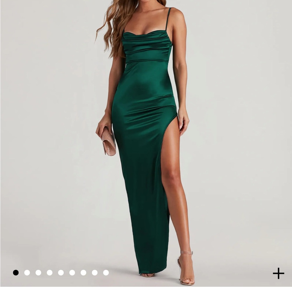 Lola High Slit Satin Dress